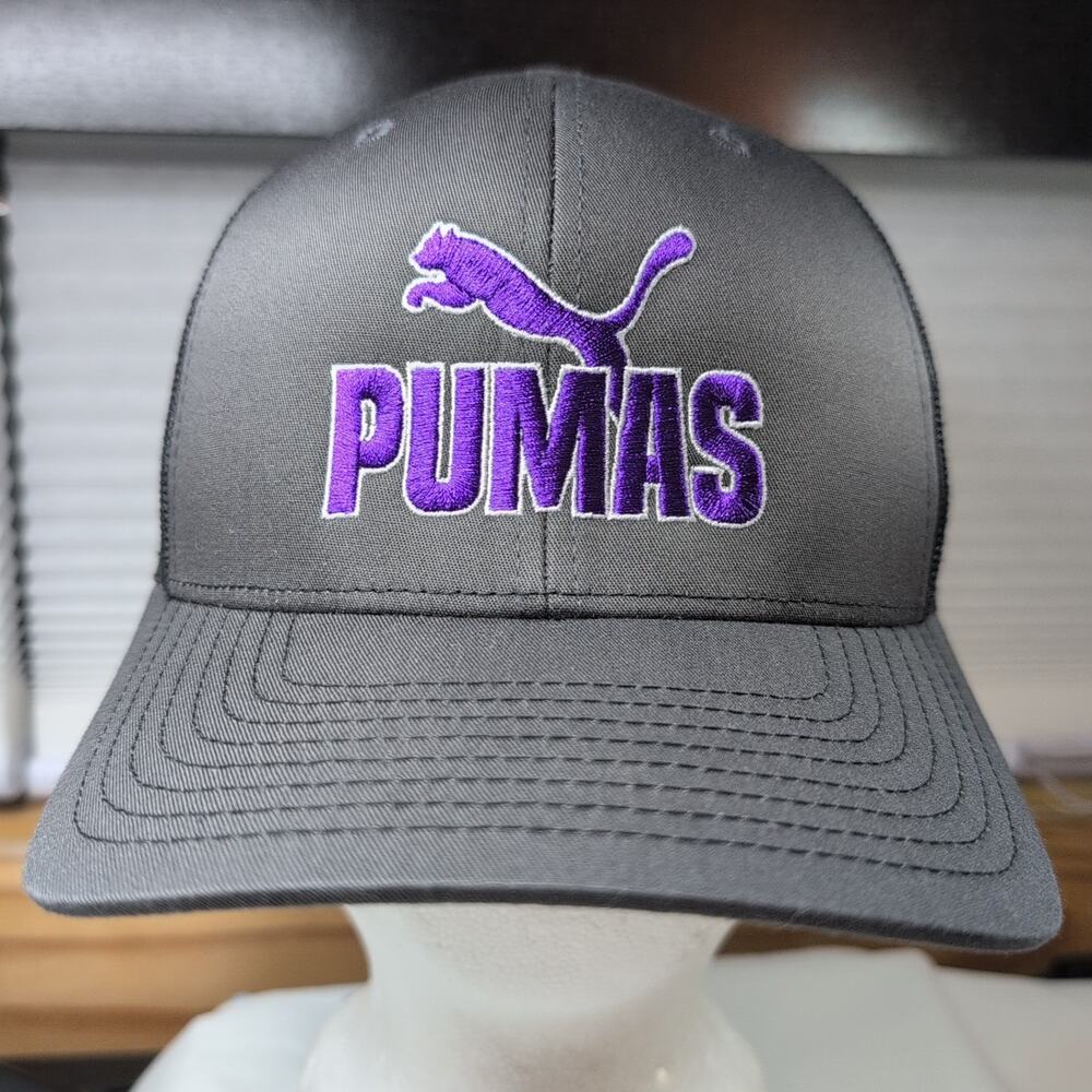 Richardson 112 PUMAS Hat Gray Purple Mesh Back Snapback Trucker Cap - Excellent - Picture 3 of 13